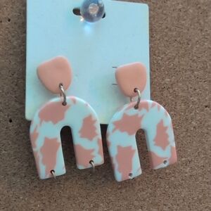 Kids Pink and White Earrings